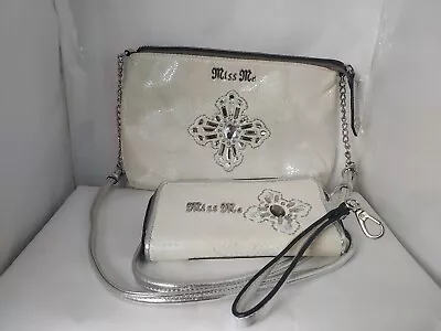 Miss Me Silver Crossbody Chain Strap Bag W  Matching Wallet  • $35