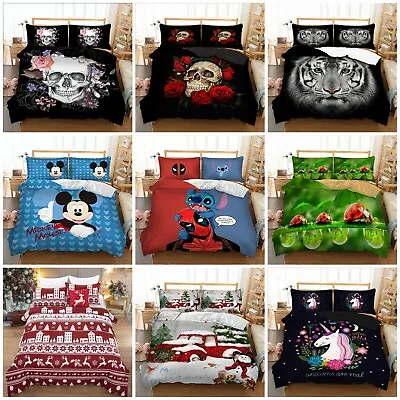 Animals Soft Duvet Quilt Cover Bedding Set Single Double King Size Pillowcases • £28.99