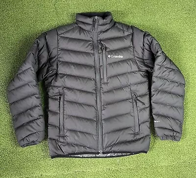 Columbia Jacket Mens Small Black Puffer Thermal Comfort Omni Heat Full Zip Coat • $45