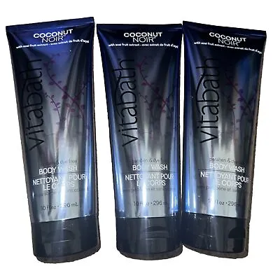 3x Vitabath Coconut Noir  Daily Care Body Wash 10 Ounces  Paraben & Dye Free • $23.99