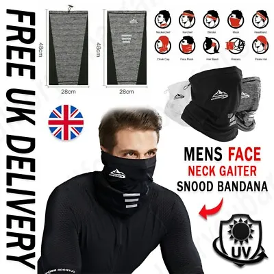 MENS Neck Gaiter Bandana Windproof Face Scarf Shield Head Cover Snood Scarves UK • £4.97