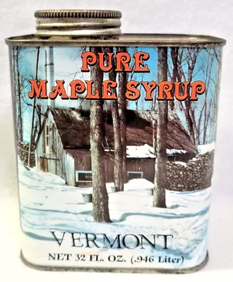 Vintage Pure Maple Syrup Can VT 32 Fl. Oz Empty • $15