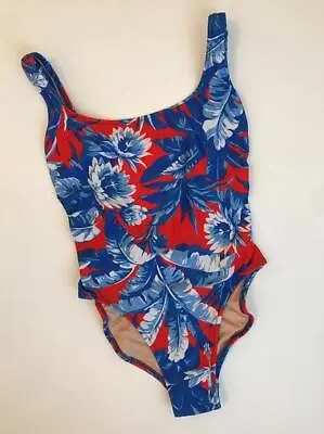 JCrew $128 Plunging Scoopback One-Piece In Ratti® Rio Floral Blue 4 J1791 Swim • $32.20