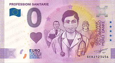 £3.63 • Buy 0 € Zero Euro Souvenir Official Banknote Italy 2021 - Health Professions