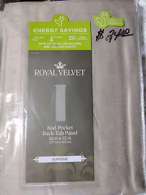 JCP Royal Velvet Rod Pocket Back Tab Panel Supreme Interlined Linen 50 X72  • $29