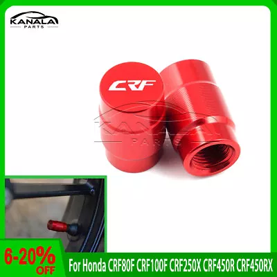 For Honda CRF80F CRF100F CRF250X CRF450R CRF450RX Wheel Tire Valve Stem Caps Red • $1