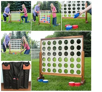 $139.99 • Buy Jumbo Giant Connect Four 4 In A Row Wooden Play Yard Home Game Kids Adults Board