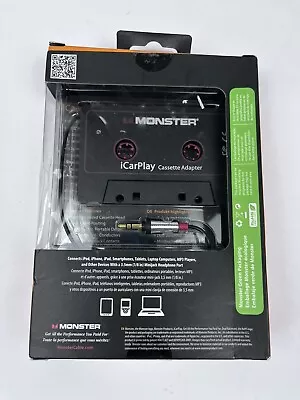 Vintage Monster ICarPlay Aux Cord Cassette Adapter 800 For IPhone MP3 IPod • $13.99