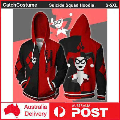 $23.99 • Buy Suicide Squad Joker Harley Quinn Hoodie Zip Up Coat Anime Cosplay Sweatshirts