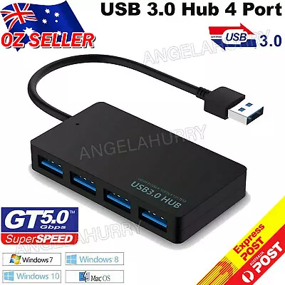 Multi USB 3.0 Hub 4 Port High Speed Slim Compact Expansion Smart Splitter NEW • $6.98