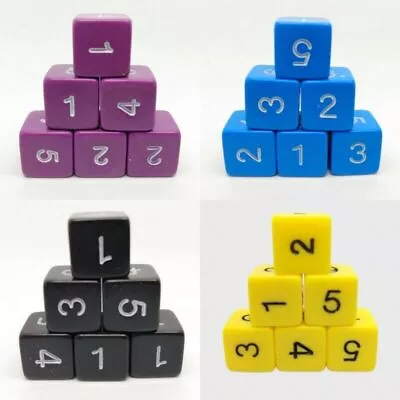 Poly Dice D6's. Various Colours Packs Of 6. Six Sided Numbered • £4.49