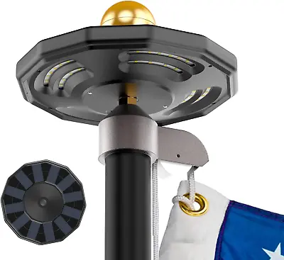 Solar Flag Pole Light Dusk To Dawn - Flag Pole Light Solar Powered - 40 High-Bri • $34.34