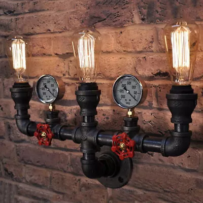 Industrial Retro Steampunk Pipe Sconce Lighting Wall Mount Lamp Vanity Light • $59.99