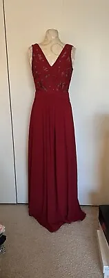 Minuet Women Red Lace & Chiffon Long Gown SZ Med • $49.99