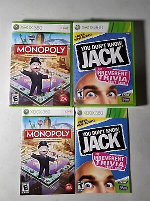 Monopoly & You Dont Know Jack Trivia Microsoft Xbox 360 CIB Lot Of 2 Minty • $15.90