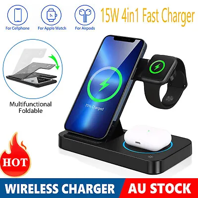 15W 4 In 1 Wireless Charger Dock Qi Fast Charging For IPhone Watch Samsung • $14.69