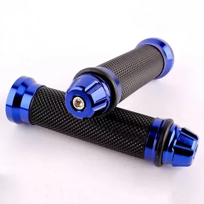 Motorcycle Hand Grips Blue For 22mm 7/8 Inch Handlebars Cafe Racer Easy Fit • $22.99
