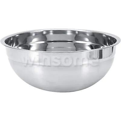 £5.99 • Buy Stainless Steel Mixing Bowls Deep Flat Base Catering Baking Food Serving Bowl