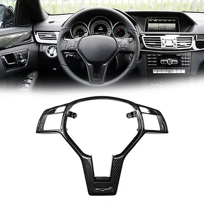 For Benz C-Class E-CLASS W204 W212 Steering Wheel Cover Trim Carbon Fiber Style • $32.99