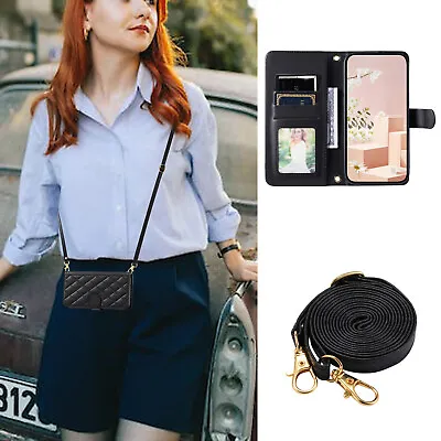 Crossbody Wallet Case +Strap Flip Stand Cover Card Luxury Bag For Various Phones • $10.68