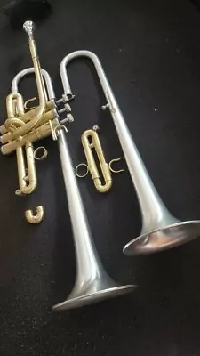 Berkeley STC Raw Brass Or Silver Eb Trumpet W/ Extra Silver D Bell  • $1250