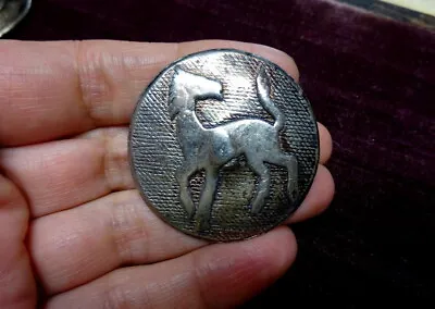 Prancing Horses Buttons Set Of 3 Very Large Metal Round Shank 4 Cm Diam ~ • £70