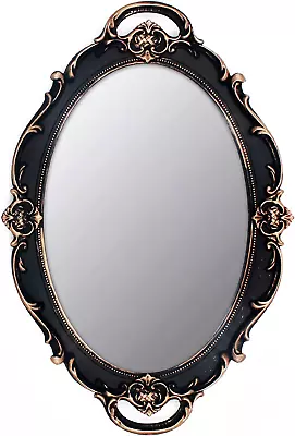 Vintage Mirror Small Wall Mirror Hanging Mirror 14.5 X 10 Inchs Oval Bro • $21.28