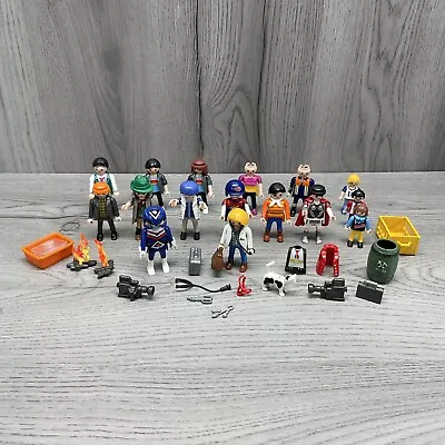 Vintage Lot Of 16 Geobra Playmobil Figures 1990s-2000s Plus Accessories Variety • $24.99