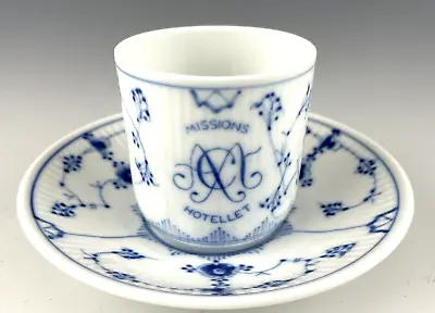 Bing & Grondahl B&G Denmark BLUE FLUTED MISSIONS HOTELLET HOTEL CUP AND SAUCER • $59.99