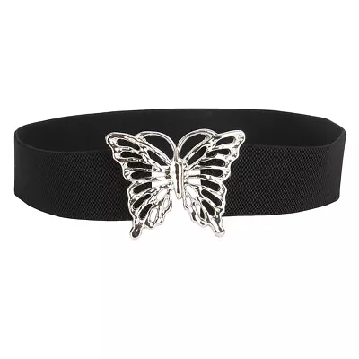 Size L Bid Butterfly Buckle Elastic Waist Belt All Match For Dress Skirt Coats • £2.99