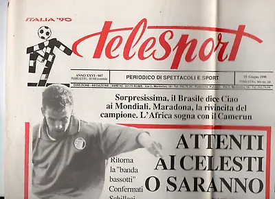 £2 • Buy 1990 World Cup Finals Italy V Uruguay Football Programme (Telesport Edition)