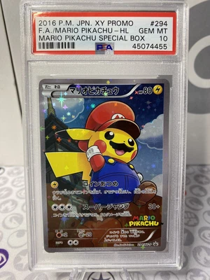 $4800 • Buy PSA 10 GEM MINT Mario Pikachu 294/XY-P FULL ART HOLO PROMO Pokemon Card CS10-558