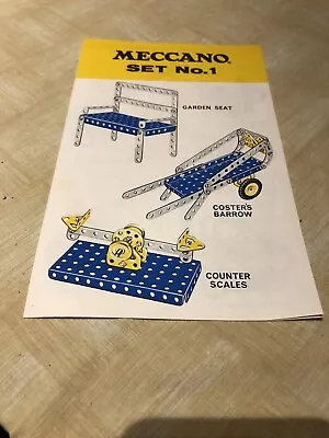 Vintage Meccano Set 1 Instruction Manual Circa 1970 • £51