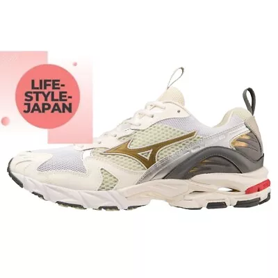 MIZUNO WAVE RIDER 10 D1GA3312 01 White/Greige UNISEX Sneakers Shoes • $115.99