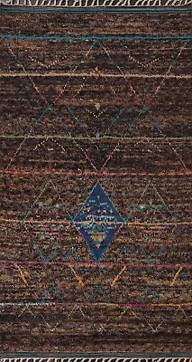 Geometric Tribal Moroccan Oriental Area Rug Hand-knotted Plush Wool 5'x9' Carpet • $605