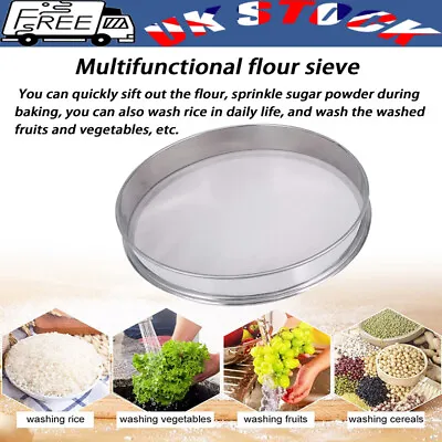 £19.89 • Buy 30cm Pollen Sifter Flour Micron Shaker Stainless Steel Sugar Icing Mesh Sieve