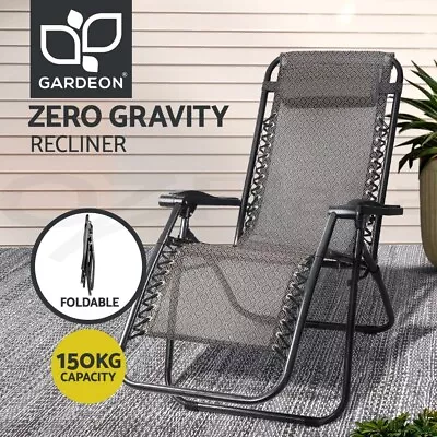 Gardeon Zero Gravity Outdoor Recliner Chair Beach Sun Lounge Folding Camping • $69.95