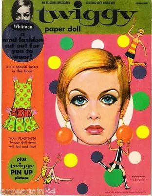 Vintage Uncut Original Size 1967 'twiggy' Paper Dolls~#1 Reproduction~nostalgic! • $16.95