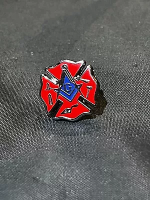 Fire Fighter Square Compass Lapel Tac Pin Working Tools Masonic Fraternity NEW! • $7.95