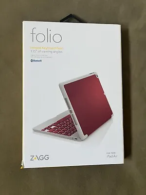 $15 • Buy Zagg Folio Hinged W/ Bluetooth Keyboard For IPad Air Red