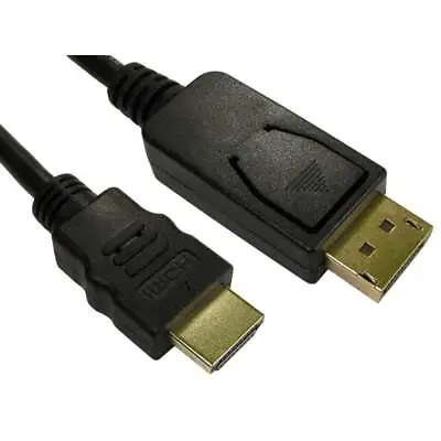 £6.99 • Buy 1m Display Port To HDMI Cable Male To M Plug Monitor PC Laptop TV Adapter Lead