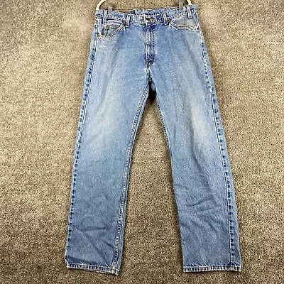 VINTAGE Levi's 505 Orange Tab Regular Straight Jeans Men's 36x32 Blue Stone Wash • $49.99