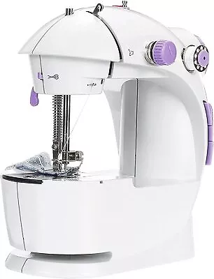 Electric Sewing Machine Portable Mini 12 Stitches Pedal Household For Beginner N • £12.99