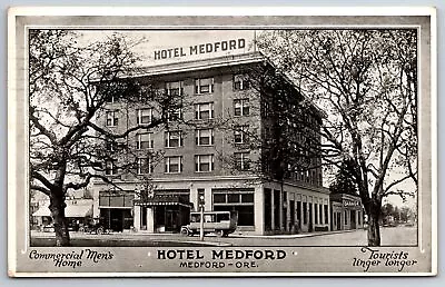 Medford Oregon~Hotel Medford~Main Street~1924 B&W Postcard • $13