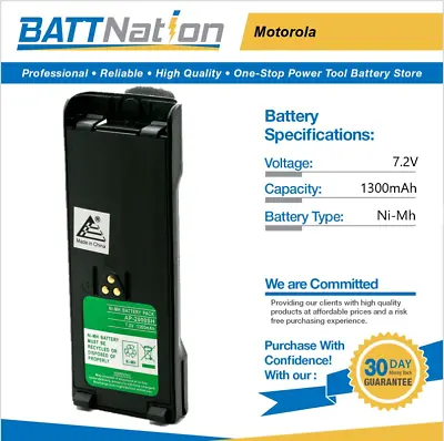 7.2V 1300mAh NiMh Battery For Motorola HT1000 MTS2000 MT2000 NTN7143 NTN7144 • $20.45