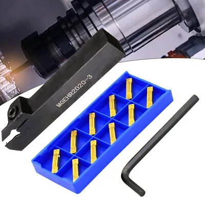 MGEHR2020-3 20mm Lathe Grooving Parting Kit Cutter Tool Holder+10xMGMN300 Insert • £20.59
