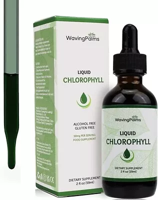 WAVING PALMS LIQUID CHLOROPHYLL DROPS FOR WATER ENERGY BOOST 59ml • £10