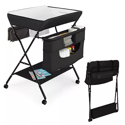 4-in-1 Baby Folding Changing Table Newborn Nursery Organizer Infant Care Station • £54.95