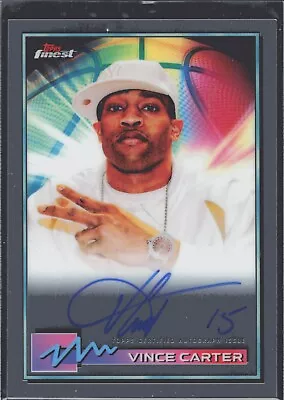 2021-22 Topps Finest Vince Carter Chrome Auto FA-VC Raptors (JC67) • $1