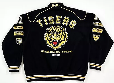 Big Boy Grambling State Tigers Mens Size Large Bomber Varsity Jacket Black Gold • $189.99